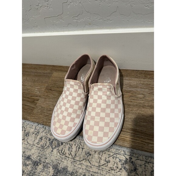 Vans Women's Size 9 Pink Checkerboard Classic Slip-On Shoe Canvas Skater Sneaker - Picture 2 of 7